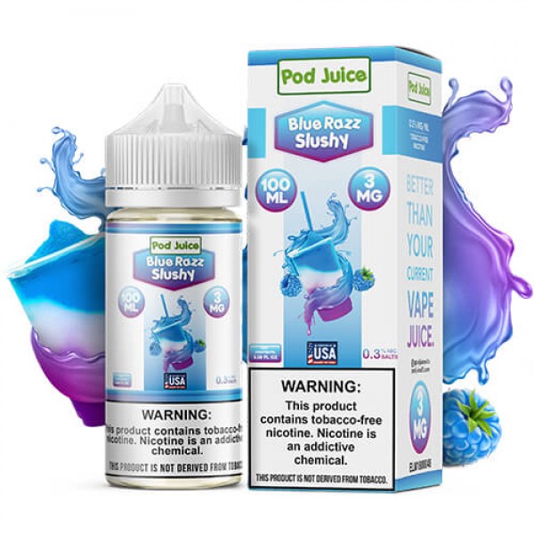 Pod Juice Synthetic Blue Razz Slushy eJuice