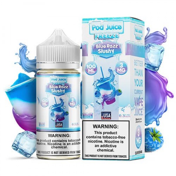 Pod Juice Synthetic Blue Razz Slushy Freeze eJuice