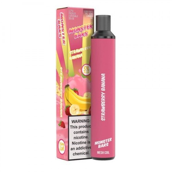 Monster Bars 3500 Strawberry Banana Disposable Vape Pen