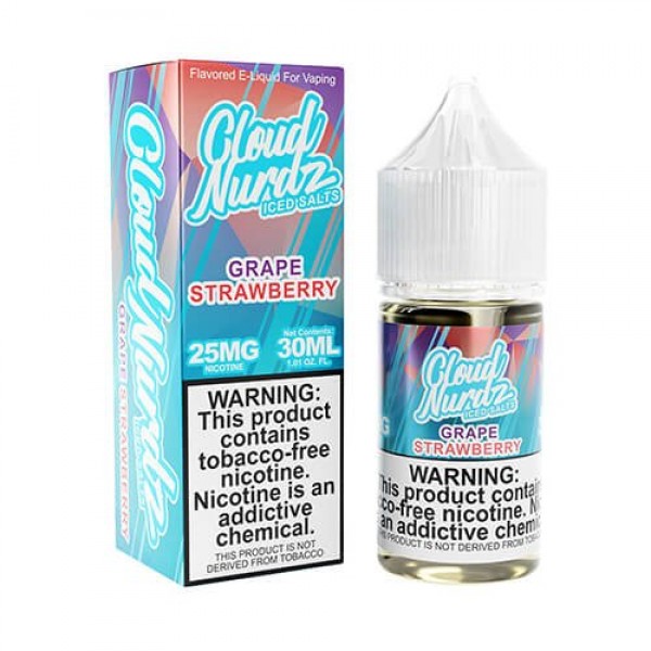 Cloud Nurdz Salts Grape Strawberry Iced eJuice