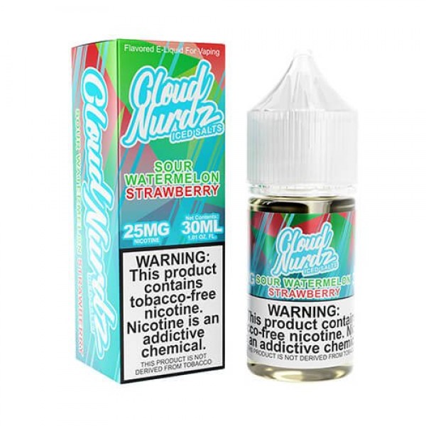 Cloud Nurdz Salts Sour Watermelon Strawberry Iced eJuice