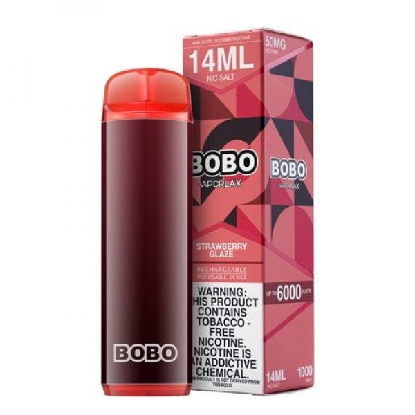 VaporLax BOBO Tobacco-Free Strawberry Glaze Disposable Vape