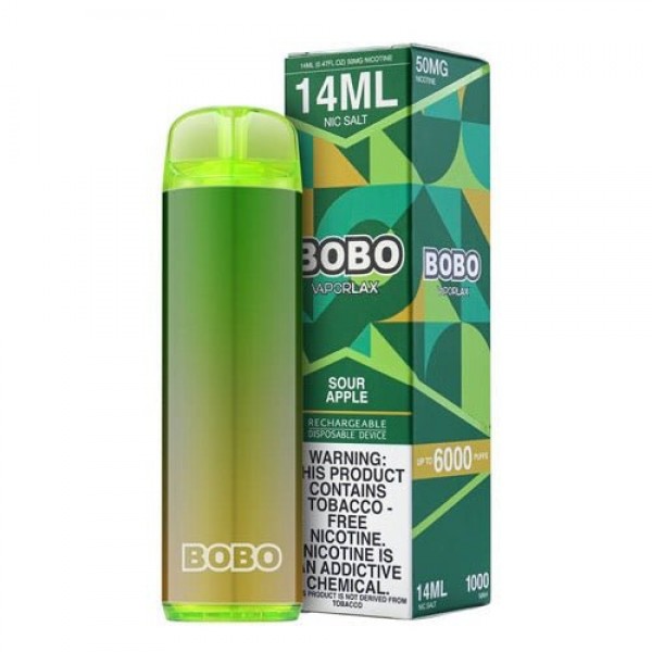 VaporLax BOBO Tobacco-Free Sour Apple Disposable Vape