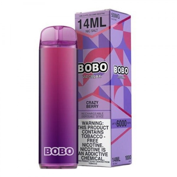 VaporLax BOBO Tobacco-Free Crazy Berry Disposable Vape