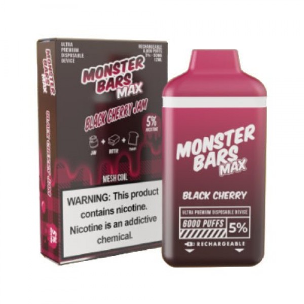 Monster Bars MAX 6k Black Cherry Jam Disposable Vape Pen