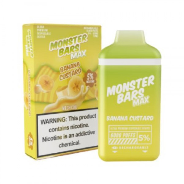 Monster Bars MAX 6k Banana Custard Disposable Vape Pen