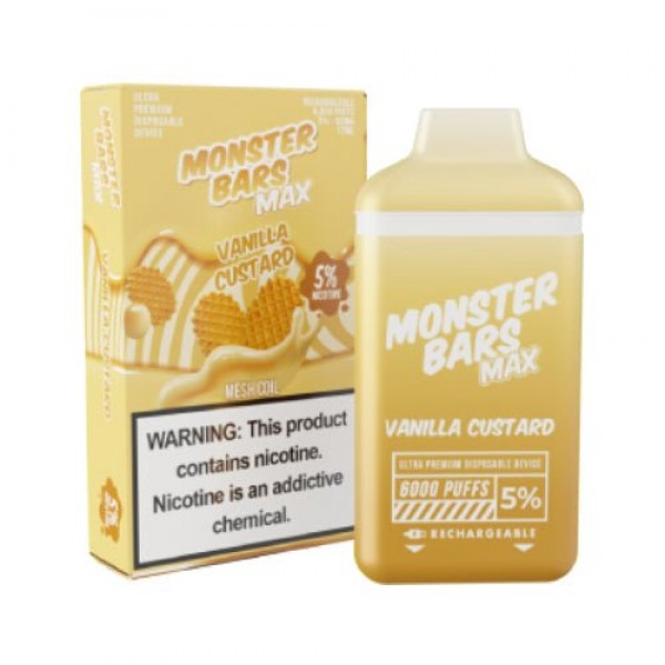 Monster Bars MAX 6k Vanilla Custard Disposable Vape Pen